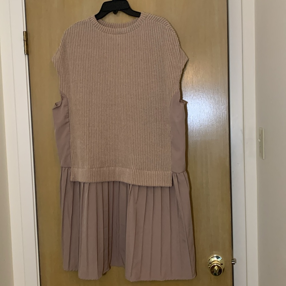🤎🤎SHEIN CURVE BEIGE PLUS SIZE EASY PULLOVER FLOWY DRESS!🤎🤎 - Picture 3 of 6